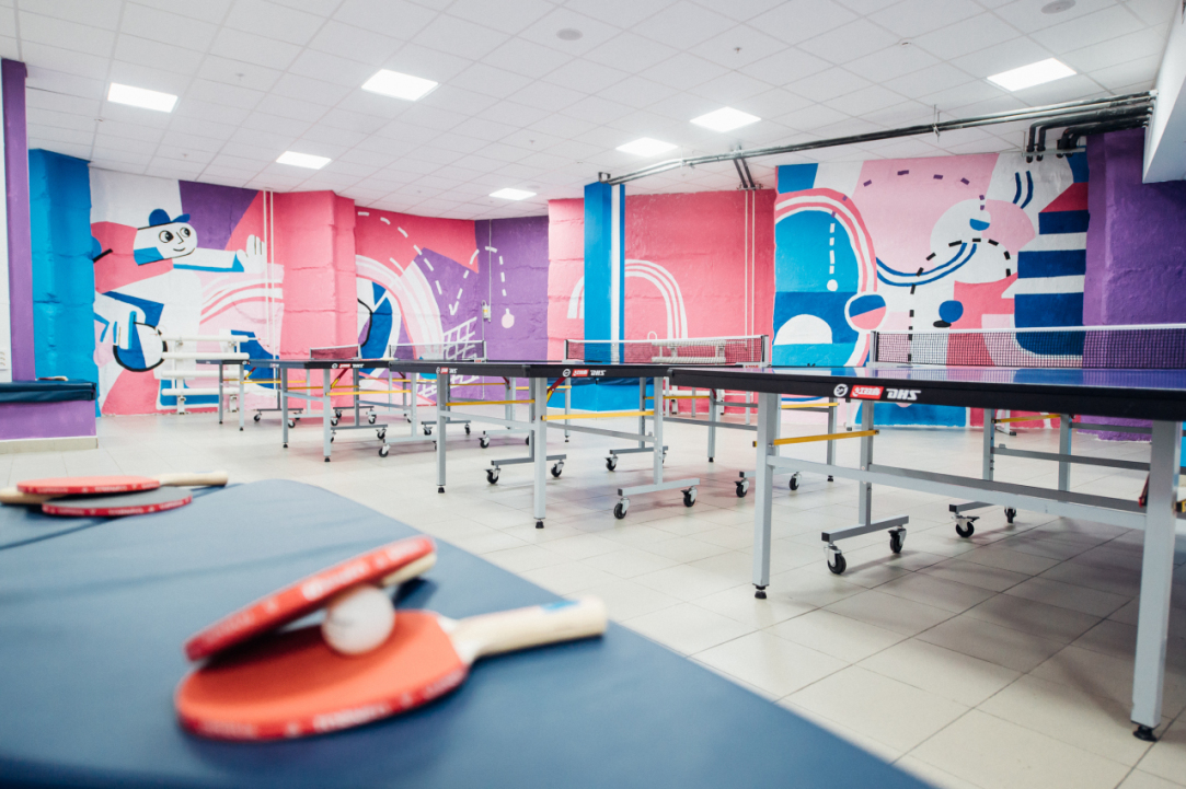 Выпускница Школы дизайна оформила зал для настольного тенниса на Покровке
